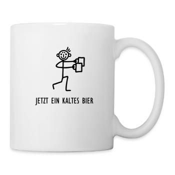 Strichmännchen - Kaltes Bier - Tasse - Weiß - Rechts