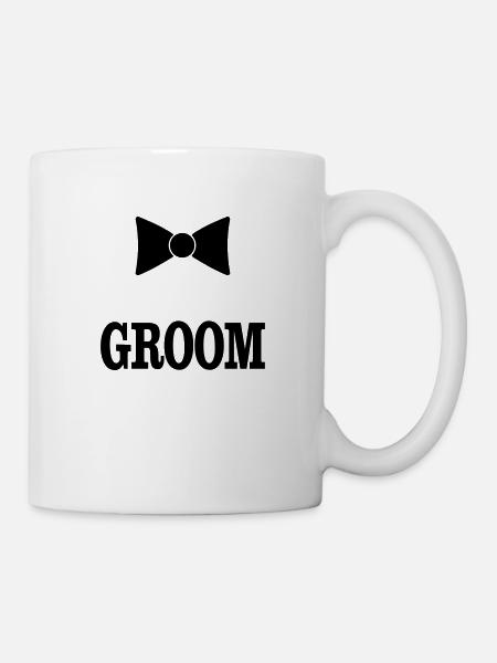 groom bowtie - Mug blanc - blanc