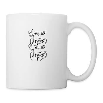 Abstract Grafitti Print Art Hipster Face Woman - Mug - white - Right