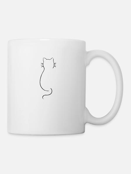 Zeichnung Katze Liebe - Tasse - Weiß
