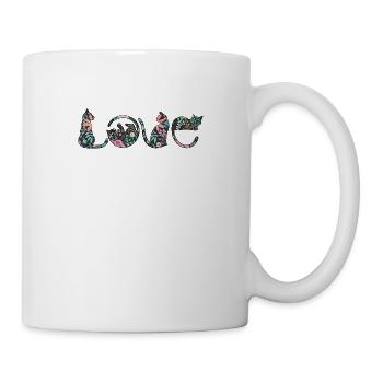Chat d'amour - Mug blanc - blanc - Droite