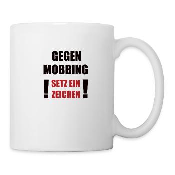 Gegen Mobbing setz ein Zeichen - Tasse - Weiß - Rechts