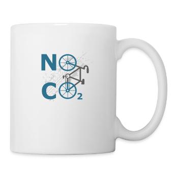 no co2 anti luftverschmutzung fahrrad fahrer idee - Tasse - Weiß - Rechts