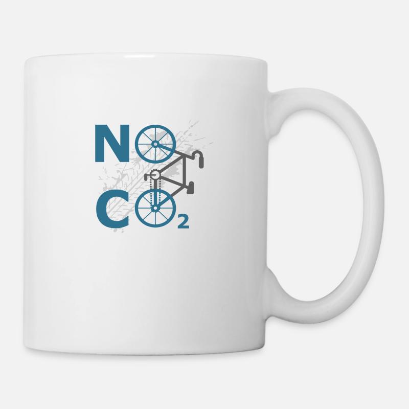 no co2 anti-pollution de vélo idée - Mug blanc - blanc