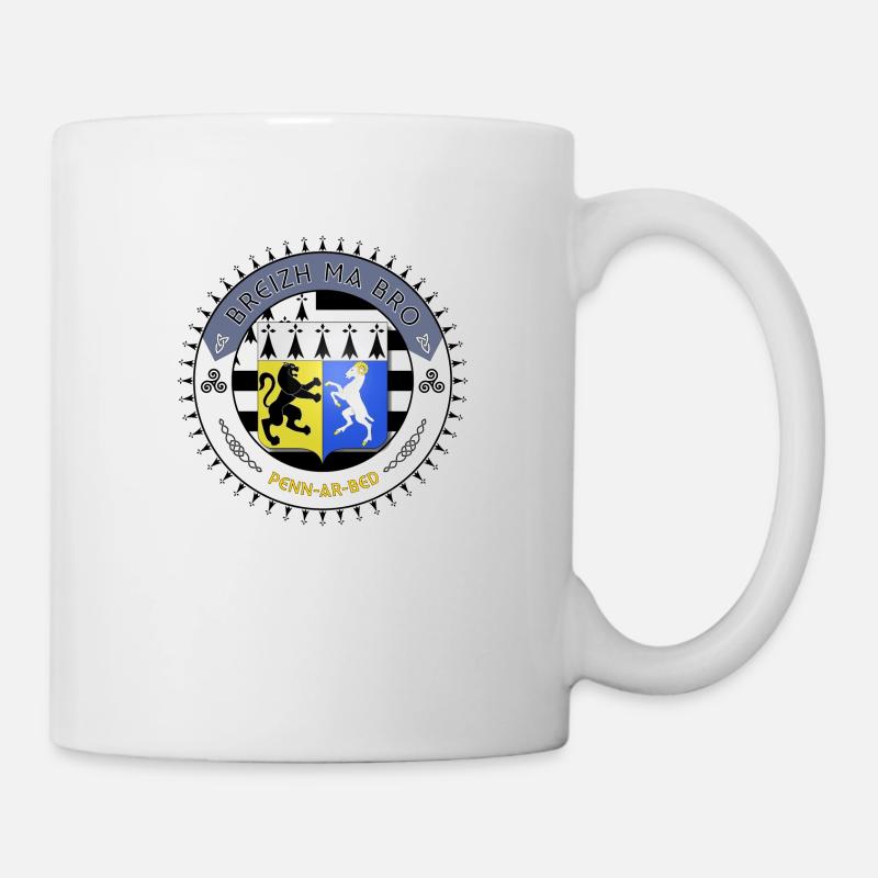 Logo Breizh ma bro blason Finistère - Mug blanc - blanc