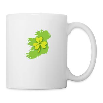 Irlande carte d'Irlande avec shamrock - Mug blanc - blanc - Droite