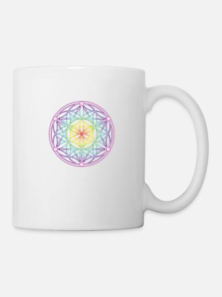 Graine de vie et tétraèdre - Mug blanc - blanc