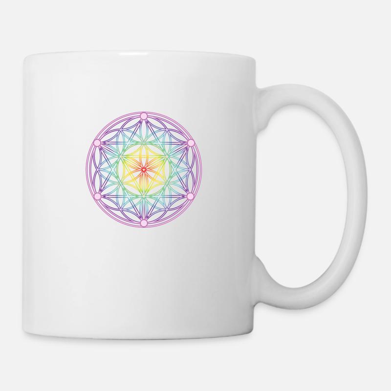 Graine de vie et tétraèdre - Mug blanc - blanc