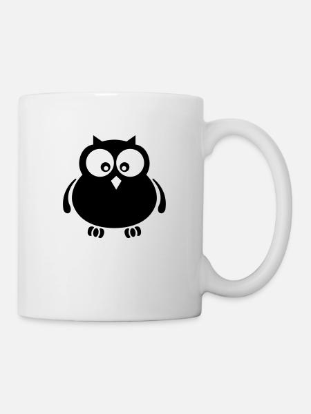 eule - Tasse - Weiß