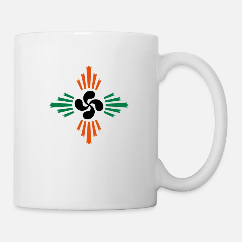 croix basque - lauburu 52 - Mug blanc - blanc