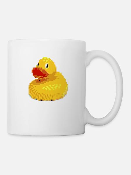 Canard pixel en caoutchouc - Mug blanc - blanc