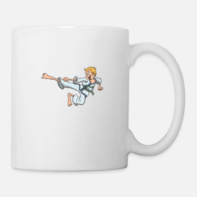 Karaté enfant garçon sautant - Mug blanc - blanc