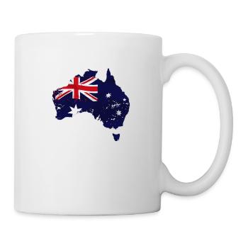Australia Map Flag - Australien - Tasse - Weiß - Rechts