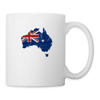 Australia Map Flag - Australien - Tasse - Weiß - Rechts