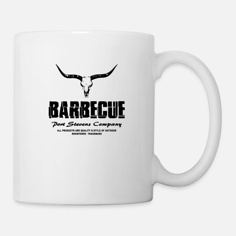 Barbecue - BBQ - Buffalo Skull - Tasse - Weiß