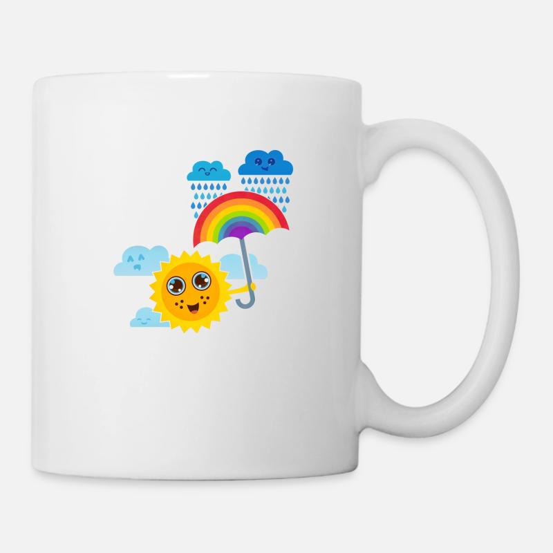 Sun & Rainbow Umbrella - Mug - white