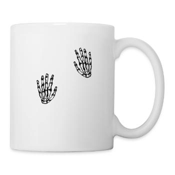 squelette main - Mug blanc - blanc - Droite
