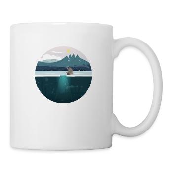 LetzterWurf - Eisangler Illustration - Angeln - Tasse - Weiß - Rechts