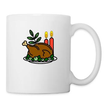 Braten, Weihnachten, Essen - Tasse - Weiß - Rechts