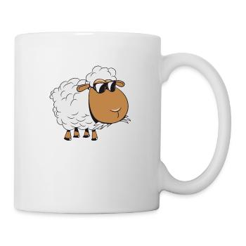 Sheep sunglasses grazing eat silly grass herd s - Mug - white - Right