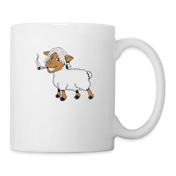 Sheep willow eating laecheln joint kiffen rasta He - Mug - white - Right