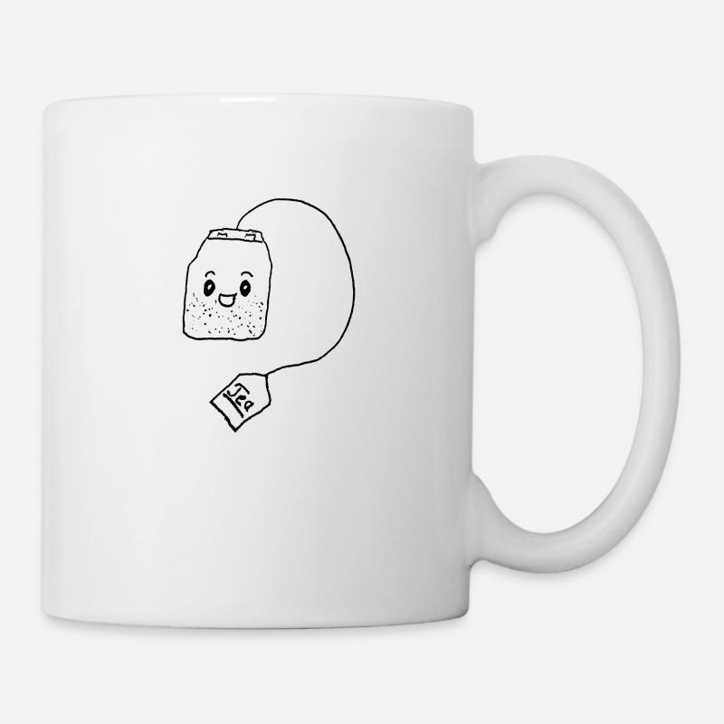 Sachet de thé avec visage - Mug blanc - blanc