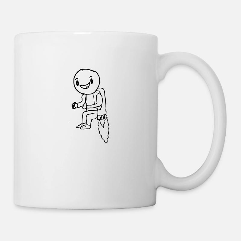 Cartoon Person with Jetpack - Mug - white