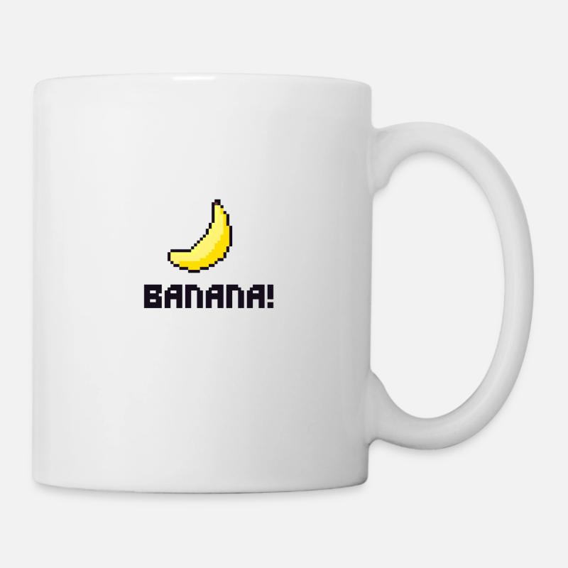 Retro Banana PixelArt - Mug - white