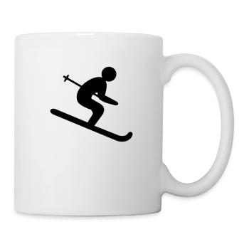 Ski Abfahrt - Tasse - Weiß - Rechts