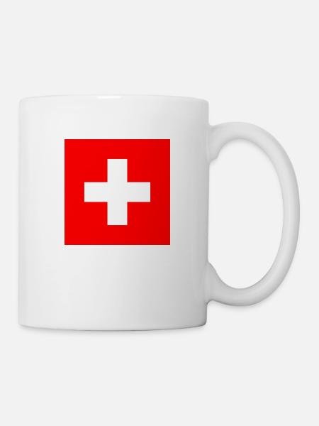 Drapeau suisse - Mug blanc - blanc