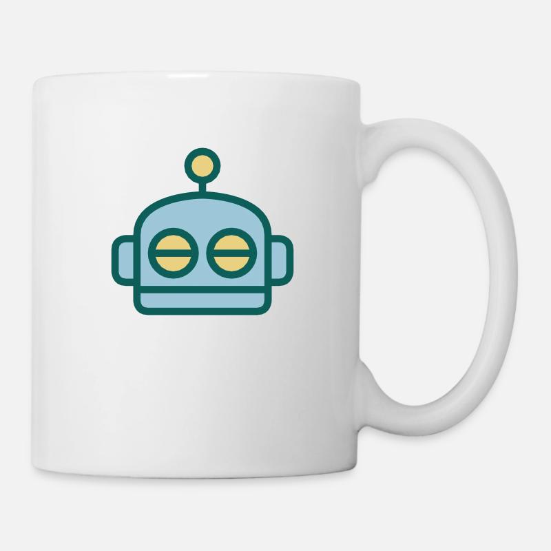 Cartoon Robot Face - Mug - white