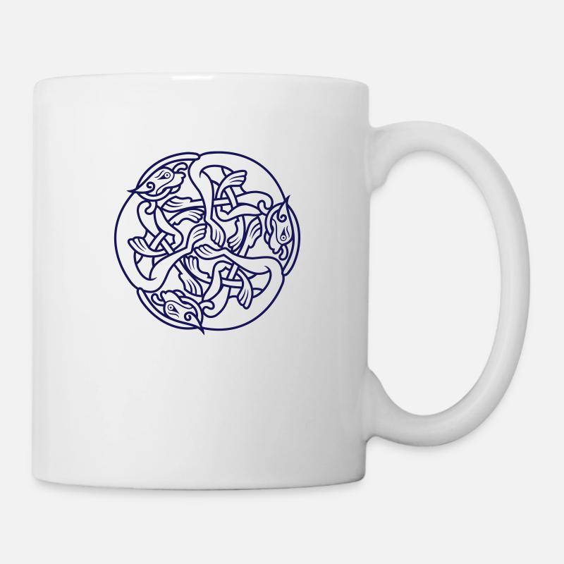 Kelten Design Wolfshunde Triskele - Tasse - Weiß