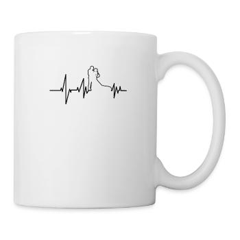 Herzlinie EKG Brautpaar Hochzeit Frequenz - Tasse - Weiß - Rechts