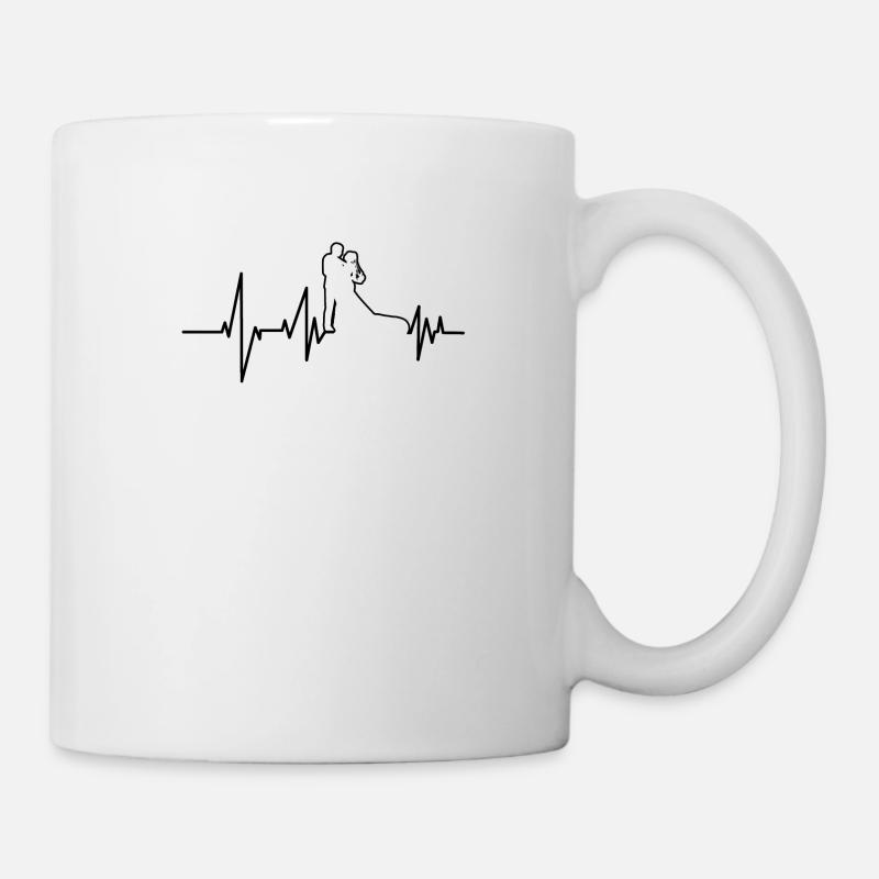 Fréquence de mariage des jeunes mariés ECG ligne cardiaque - Mug blanc - blanc