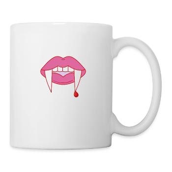 Vampire Girl With Lipstick Bloody Lips - Tasse - Weiß - Rechts