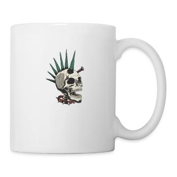 Crâne crâne squelette punk - Mug blanc - blanc - Droite
