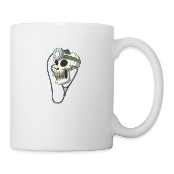 Crâne crâne squelette docteur docteur lampe frontale - Mug blanc - blanc - Droite