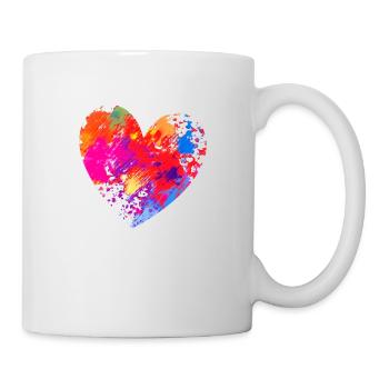 HEART SPLASHED COLORS - Mug - white - Right