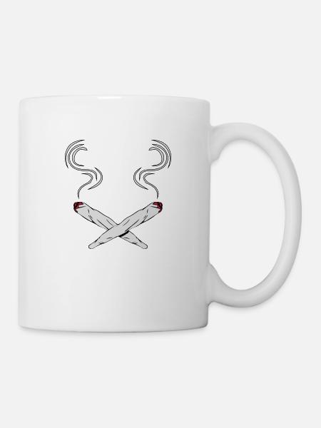 kiffen joints design - Tasse - Weiß
