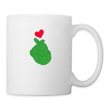 Doigt de coeur - Mug blanc - blanc - Droite