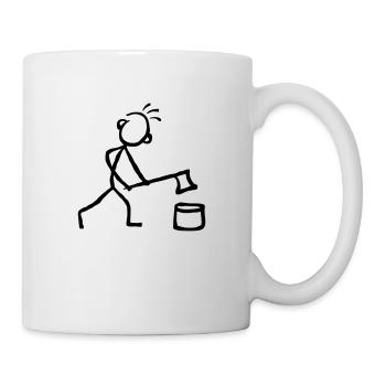 Strichmännchen Holz hacken - Tasse - Weiß - Rechts