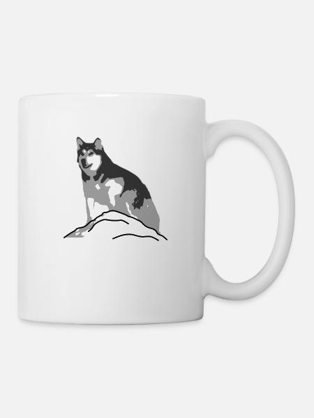 Silhouette d'Alaska Malamut - Mug blanc - blanc