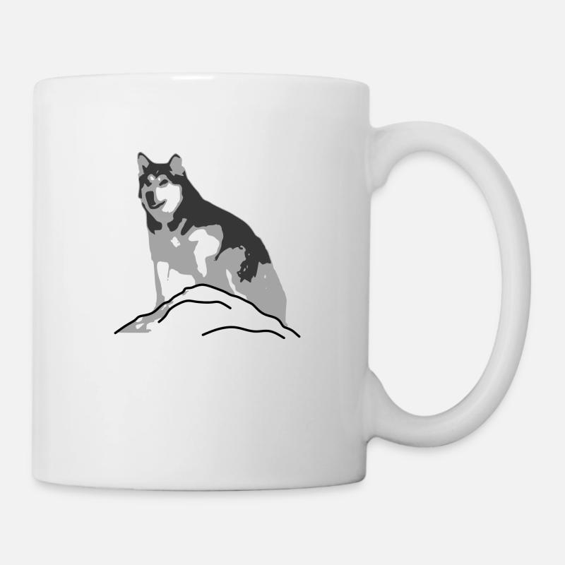 Alaskan Malamut Silhouette - Tasse - Weiß