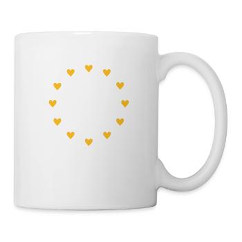 Europa Herzen, I love Europe, EU, Fahne, Flagge, - Tasse - Weiß - Rechts