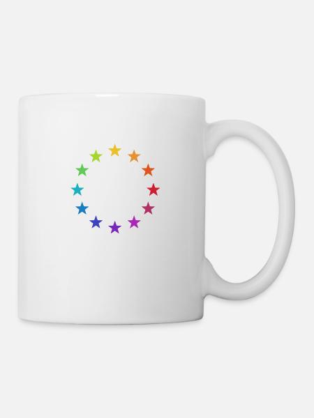 Rainbow Europe Stars, colorful EU, color, - Mug - white