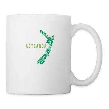 Neuseeland Karte Aotearoa Kiwis Geschenkidee - Tasse - Weiß - Rechts