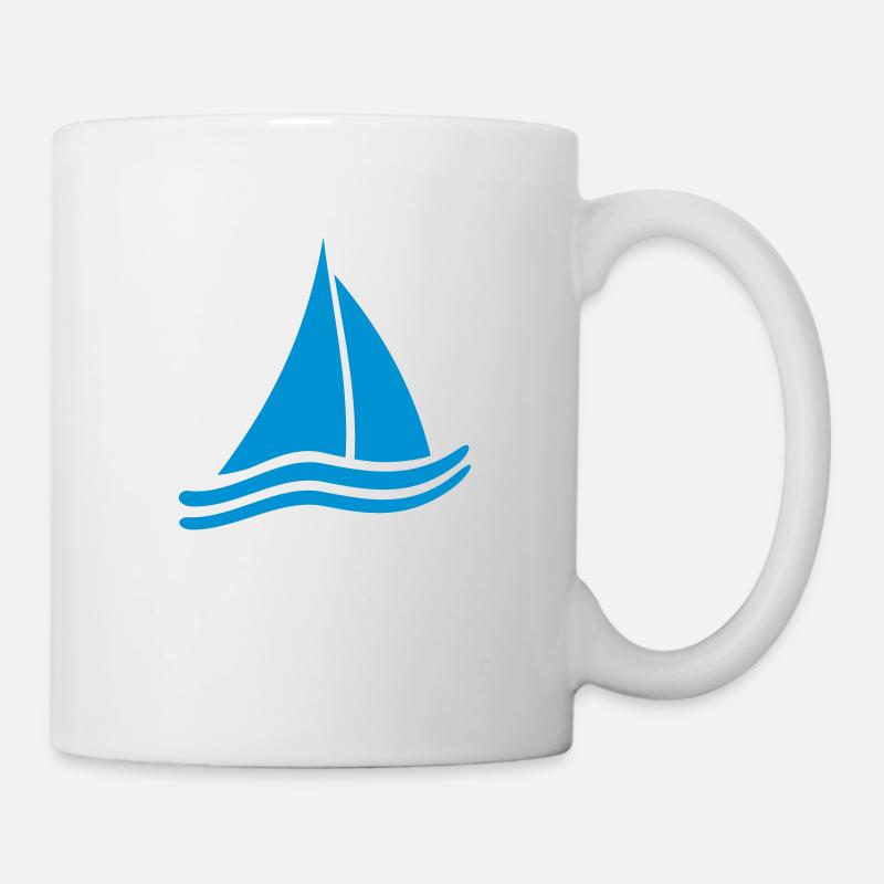 sailing sailboat boat sailor - Mug - white