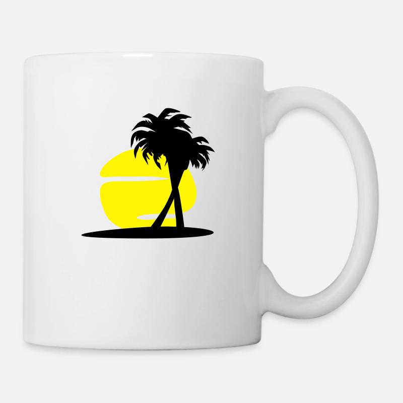 Palme und Sonne - Tasse - Weiß