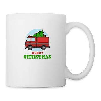 Pompiers pour Noël - Camion de pompier avec Tann - Mug blanc - blanc - Droite