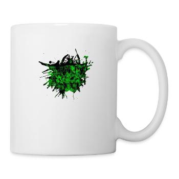 Lustiger Glitch Bug Farbfleck Splash Geschenk - Tasse - Weiß - Rechts